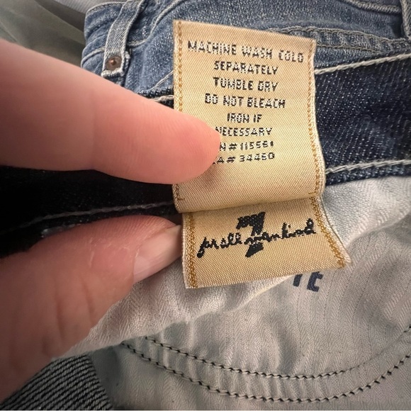7 For All Mankind Women's Straight Leg Jeans - Blue - Picture 8 of 12